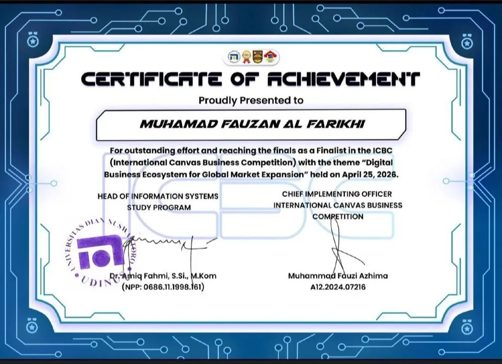 ICBC 2026 finalist certificate